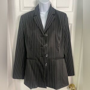 Moodie Black Pinstripe Jacket